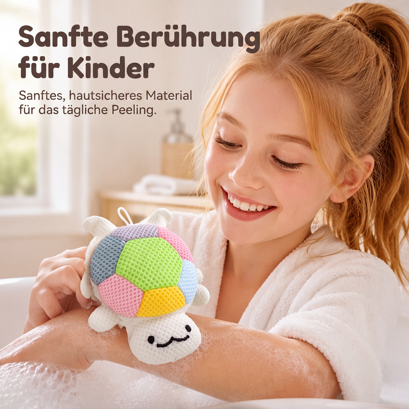 🐢 Niedlicher Cartoon-Tier-Badeschwamm für Kinder mit Aufhängekordel 🌈