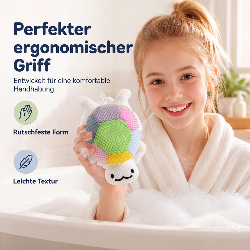 🐢 Niedlicher Cartoon-Tier-Badeschwamm für Kinder mit Aufhängekordel 🌈