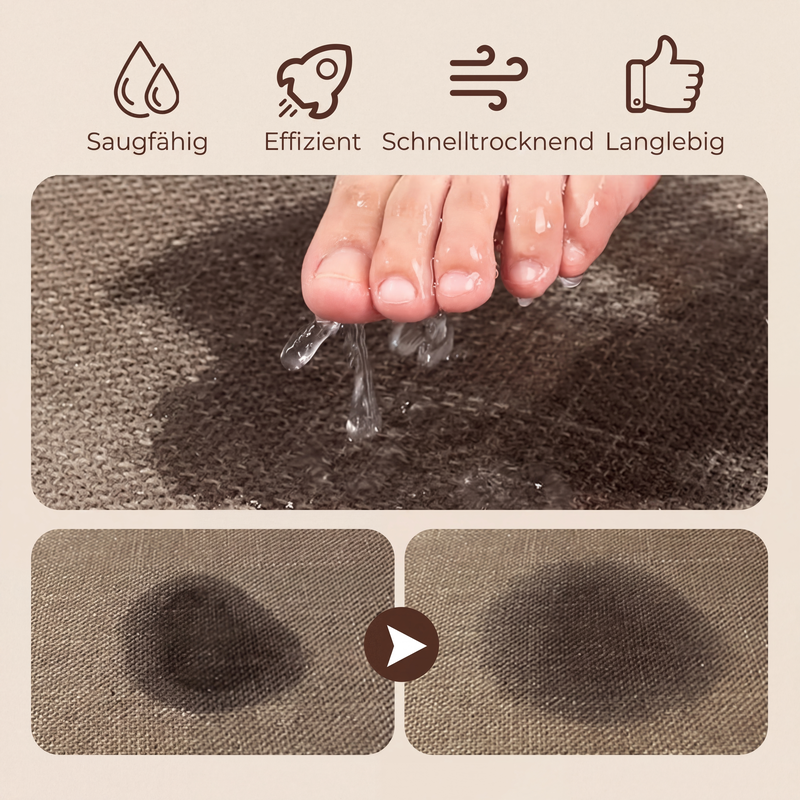 💧 Geflochtener saugfähiger und rutschfester Teppich 🦶