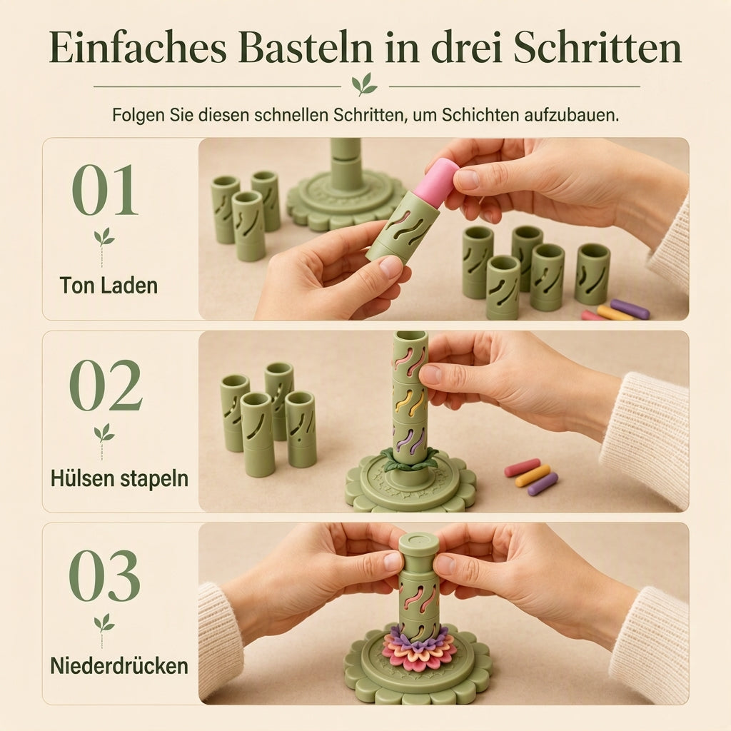 DIY-Werkzeug zum Formen von Tonblumen und modulares Tonblumen-Herstellungswerkzeug für handwerkliche Bastelarbeiten
