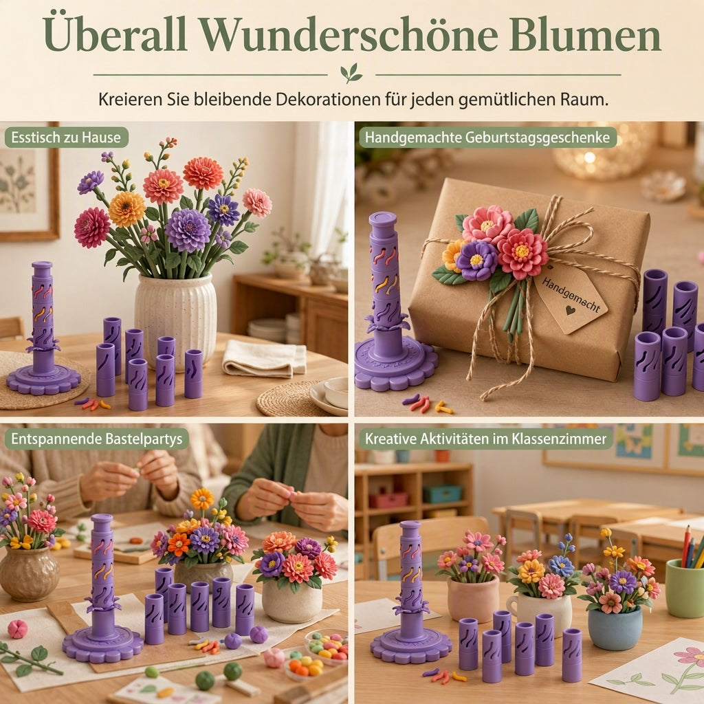 DIY-Werkzeug zum Formen von Tonblumen und modulares Tonblumen-Herstellungswerkzeug für handwerkliche Bastelarbeiten