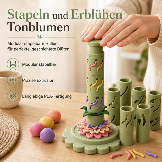 DIY-Werkzeug zum Formen von Tonblumen und modulares Tonblumen-Herstellungswerkzeug für handwerkliche Bastelarbeiten