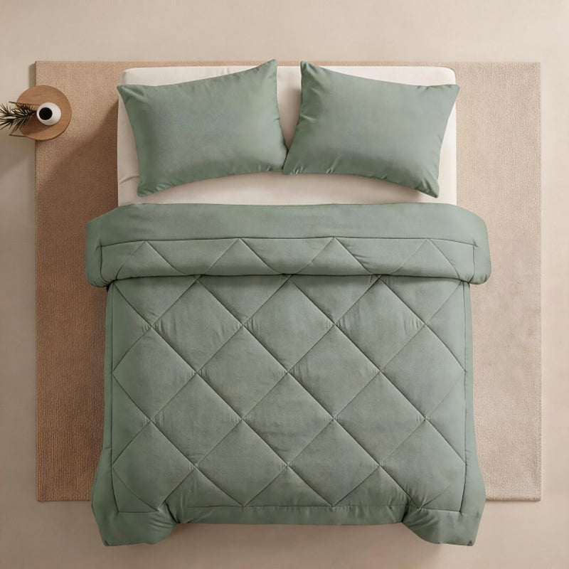 🛏️ 50 % Rabatt!! ☁️3-teiliges Steppdecken-Set mit Kissenbezügen