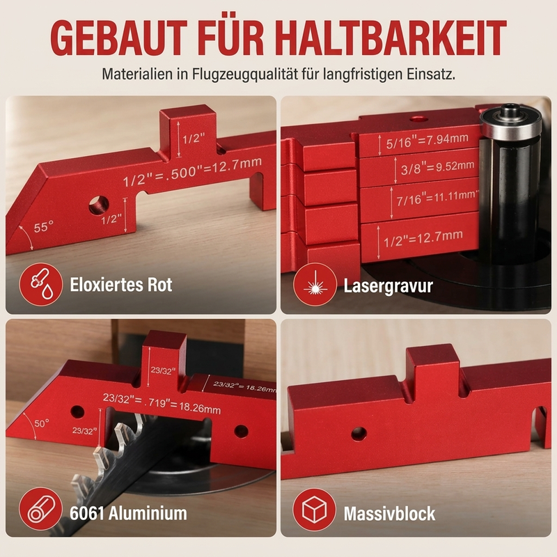 🔧 50 % RABATT📏Einstellblöcke aus Aluminiumlegierung für die Holzbearbeitung