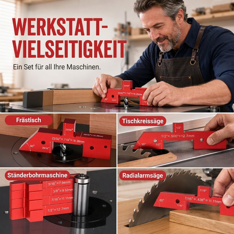 🔧 50 % RABATT📏Einstellblöcke aus Aluminiumlegierung für die Holzbearbeitung