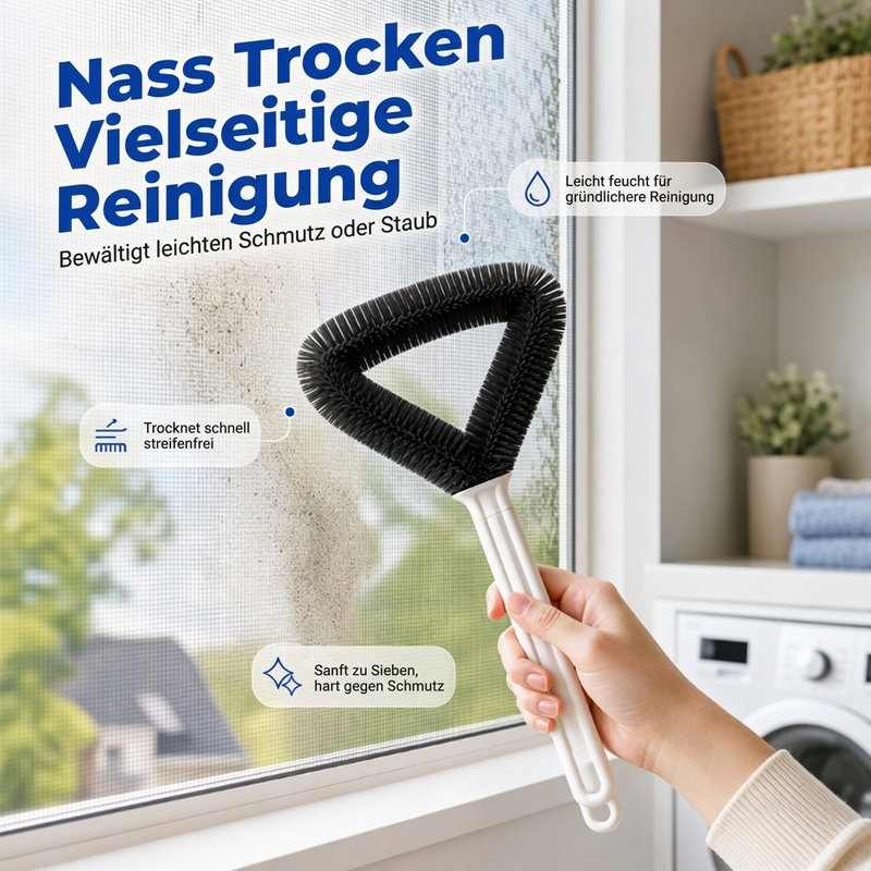 🧹 Reinigungsbürste für Fliegengitter ohne Demontage