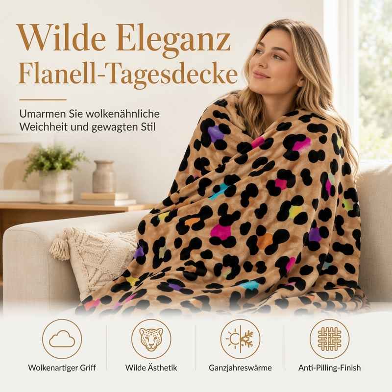 ⏳Begrenzte Zeit 50% Rabatt💥Ultraweiche Kuscheldecke mit Leopardenmuster
