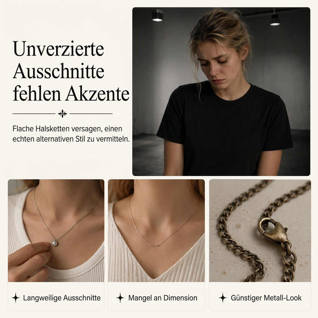 🖤 Sparen Sie 50 %! 🌙 Gothische Halskette aus Kristallperlen – Anhänger in Form eines hohlen Mondes ✨