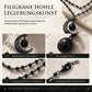 🖤 Sparen Sie 50 %! 🌙 Gothische Halskette aus Kristallperlen – Anhänger in Form eines hohlen Mondes ✨