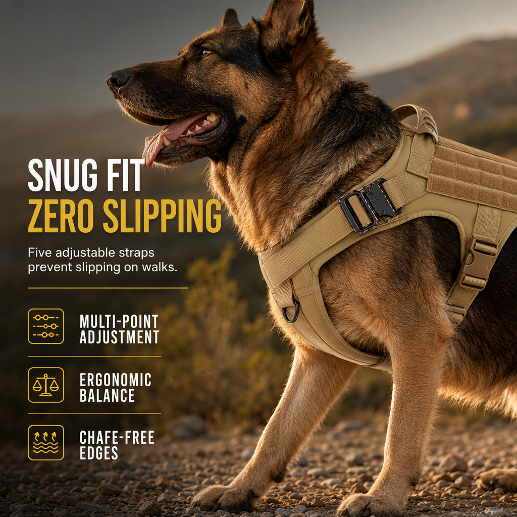 Tactical Dog Harness Heavy Duty Pet Working Vest for Medium and Large Dogs Quick Release Training Vest for Outdoor Activities