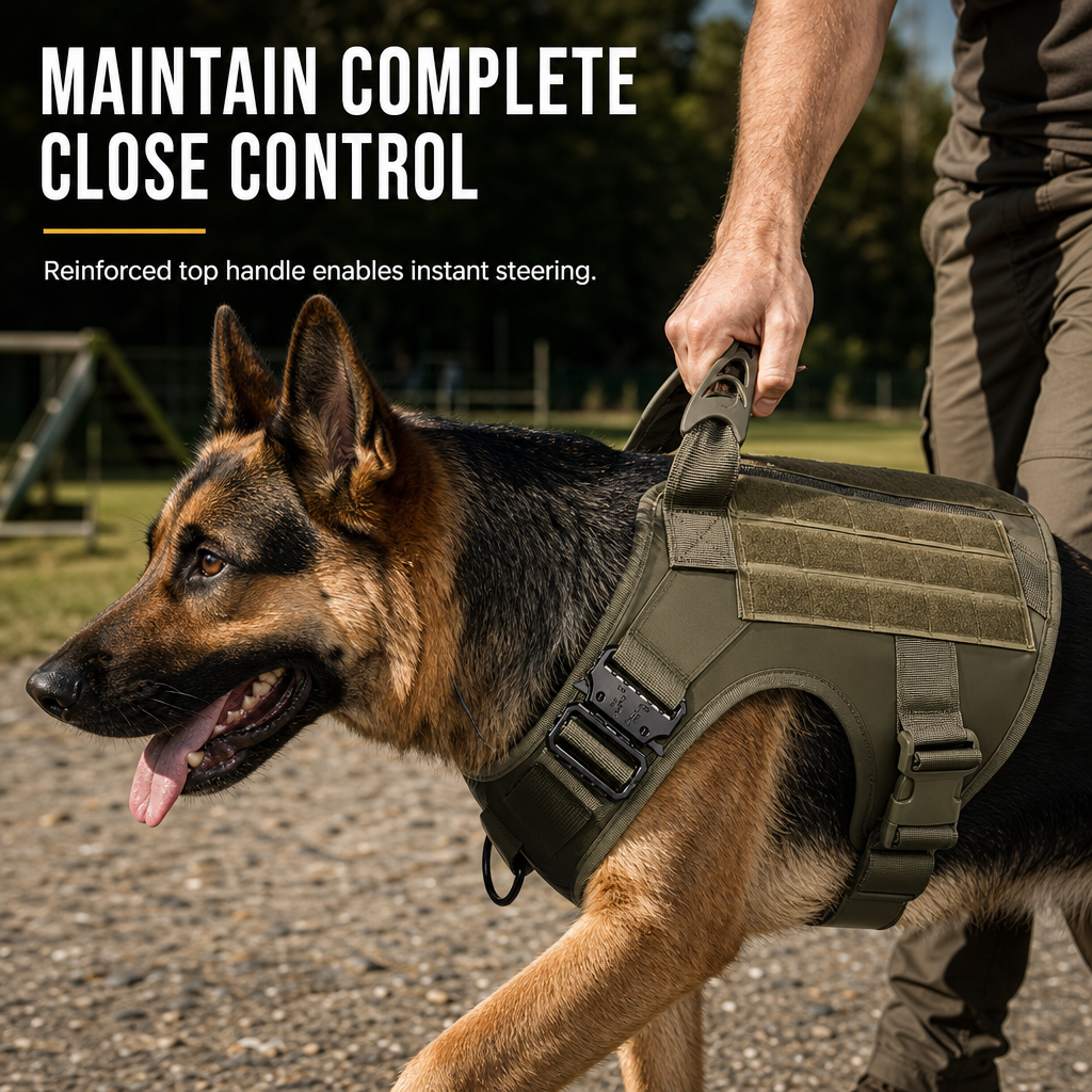 Tactical Dog Harness Heavy Duty Pet Working Vest for Medium and Large Dogs Quick Release Training Vest for Outdoor Activities