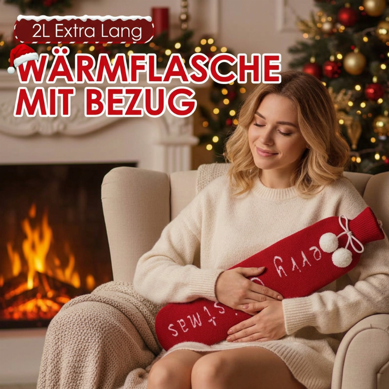 ⏳Begrenzte Zeit 50% Rabatt💥2L extra lange Wärmflasche mit Bezug