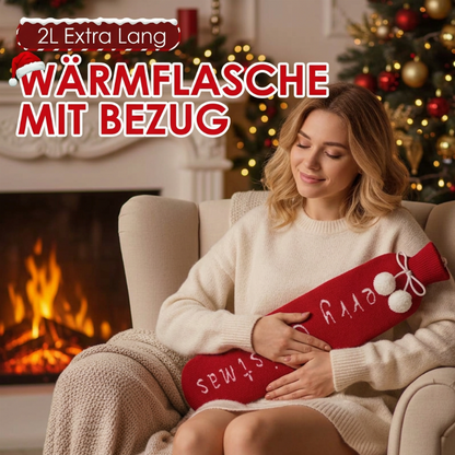 ⏳Begrenzte Zeit 50% Rabatt💥2L extra lange Wärmflasche mit Bezug