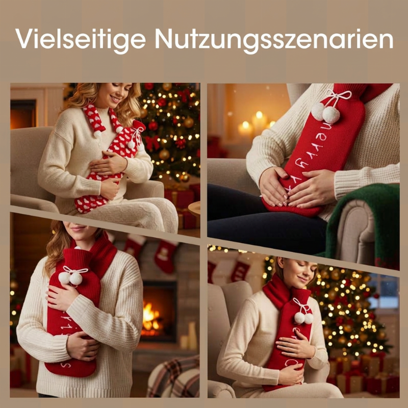 ⏳Begrenzte Zeit 50% Rabatt💥2L extra lange Wärmflasche mit Bezug