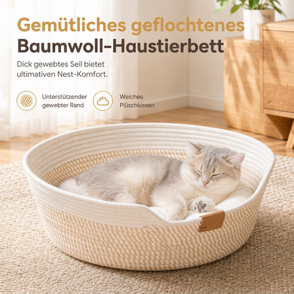 🐱50 % Rabatt☁️Rundes Katzenbett mit integriertem Kratzbrett, abnehmbares Kissen für Hauskatzen🐾