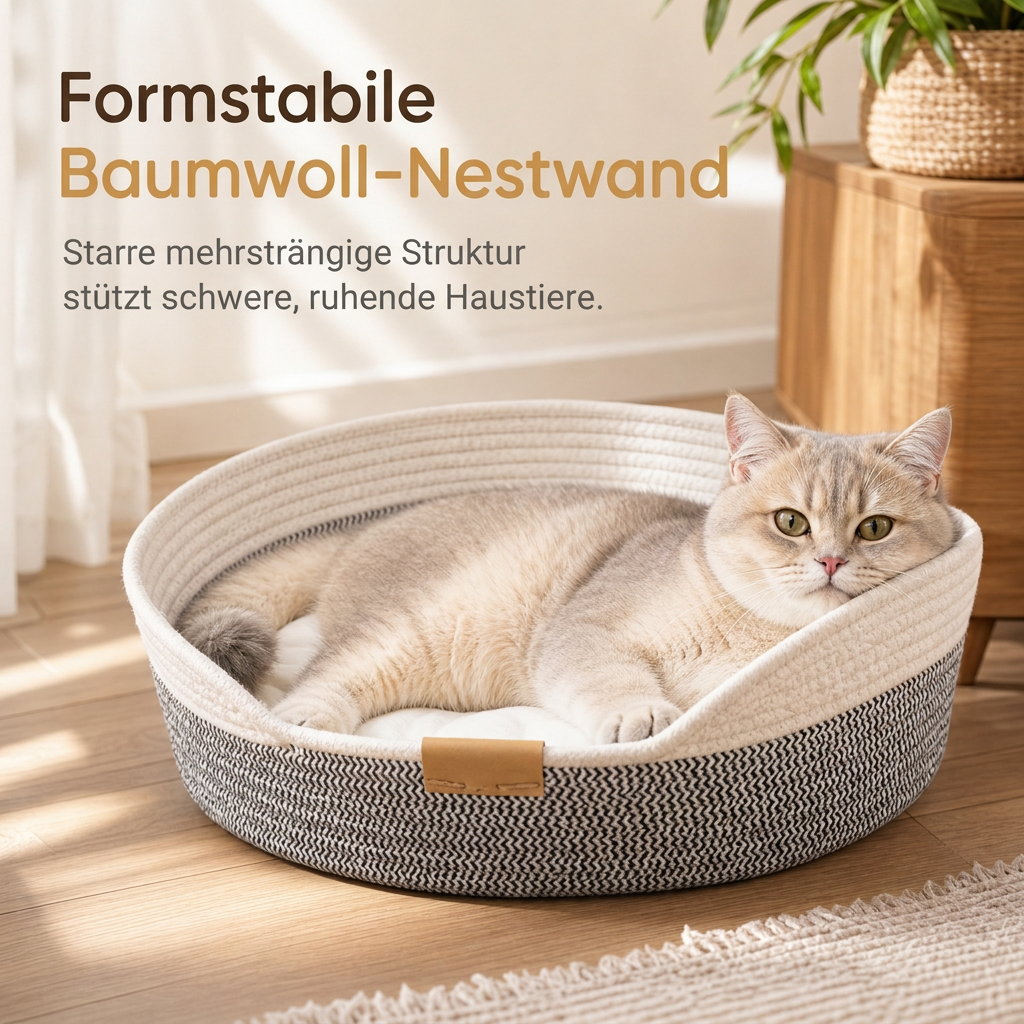 🐱50 % Rabatt☁️Rundes Katzenbett mit integriertem Kratzbrett, abnehmbares Kissen für Hauskatzen🐾