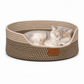 🐱50 % Rabatt☁️Rundes Katzenbett mit integriertem Kratzbrett, abnehmbares Kissen für Hauskatzen🐾