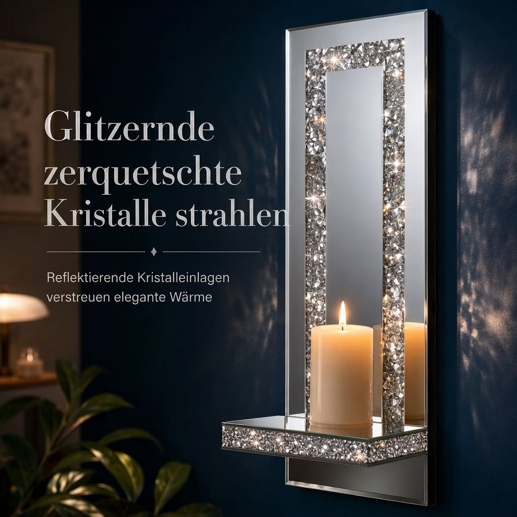 ⏳Begrenzte Zeit 50% Rabatt💥2er-Set Silberne, verspiegelte Kristall-Kerzenhalter mit Acryl-Kristallbrocken für Wohnzimmer, Esszimmer und als Wohndekoration