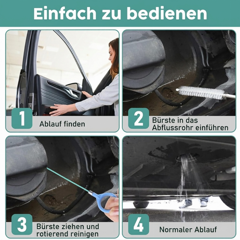 ⏳Begrenzte Zeit 50% Rabatt💥Werkzeug zur Reinigung des Schiebedachablaufs – Flexibler Rohrbürste