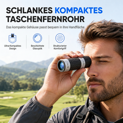 ⏳Begrenzte Zeit 50% Rabatt💥7x18 tragbares Monokular-Teleskop mit Fadenabstands-Teilungsskala für Golf, Besichtigungen und Sportveranstaltungen