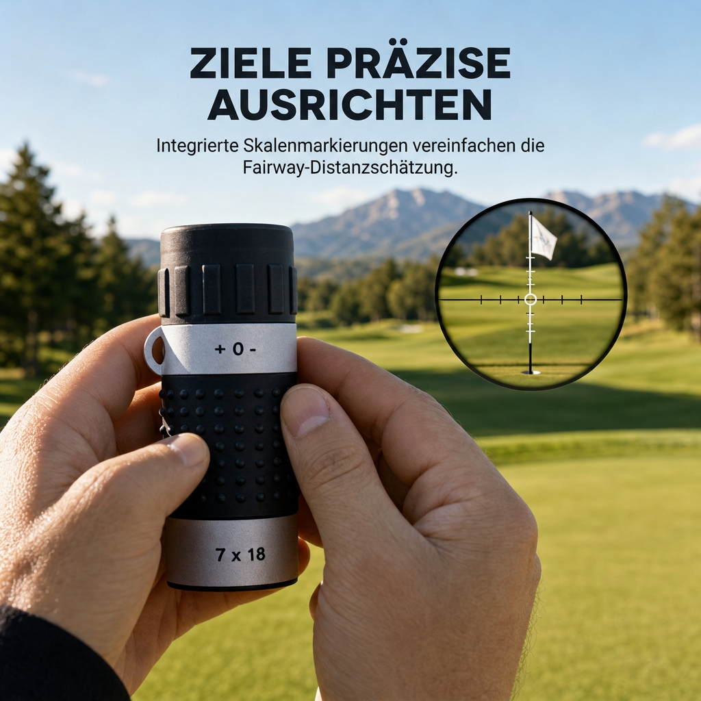 ⏳Begrenzte Zeit 50% Rabatt💥7x18 tragbares Monokular-Teleskop mit Fadenabstands-Teilungsskala für Golf, Besichtigungen und Sportveranstaltungen