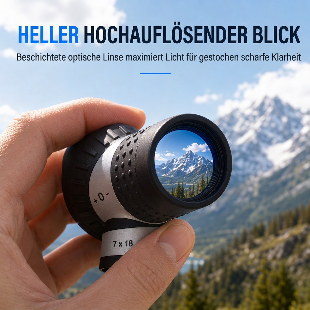 ⏳Begrenzte Zeit 50% Rabatt💥7x18 tragbares Monokular-Teleskop mit Fadenabstands-Teilungsskala für Golf, Besichtigungen und Sportveranstaltungen