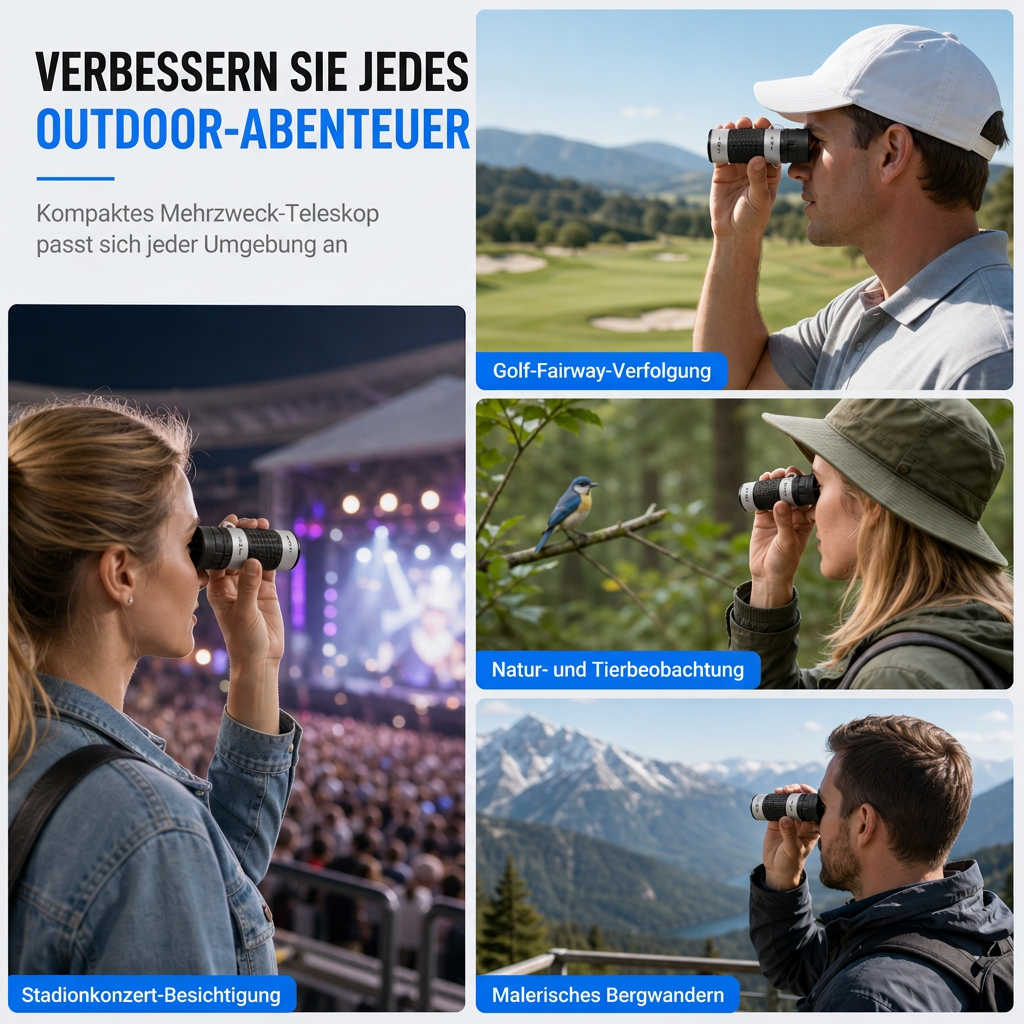 ⏳Begrenzte Zeit 50% Rabatt💥7x18 tragbares Monokular-Teleskop mit Fadenabstands-Teilungsskala für Golf, Besichtigungen und Sportveranstaltungen