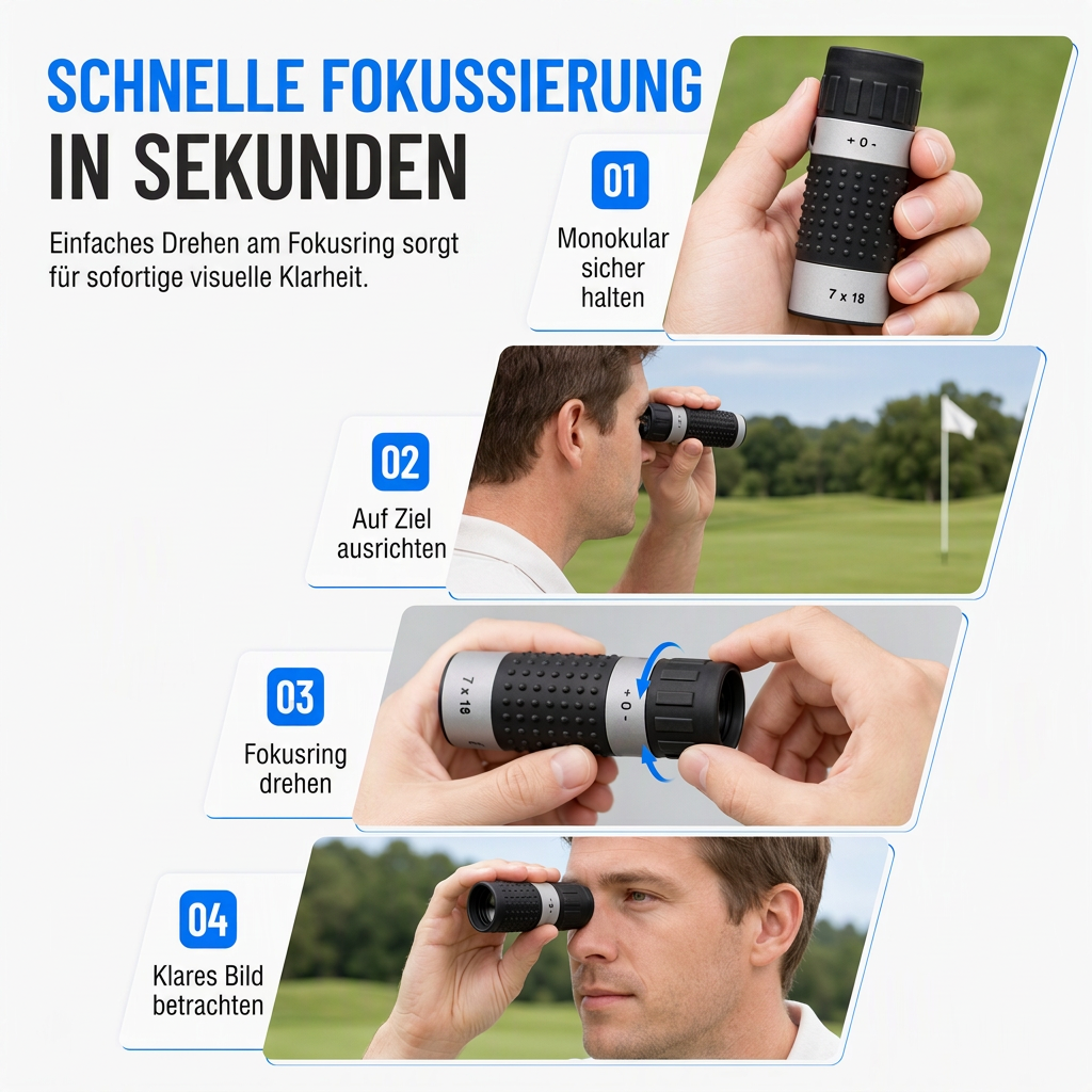 ⏳Begrenzte Zeit 50% Rabatt💥7x18 tragbares Monokular-Teleskop mit Fadenabstands-Teilungsskala für Golf, Besichtigungen und Sportveranstaltungen