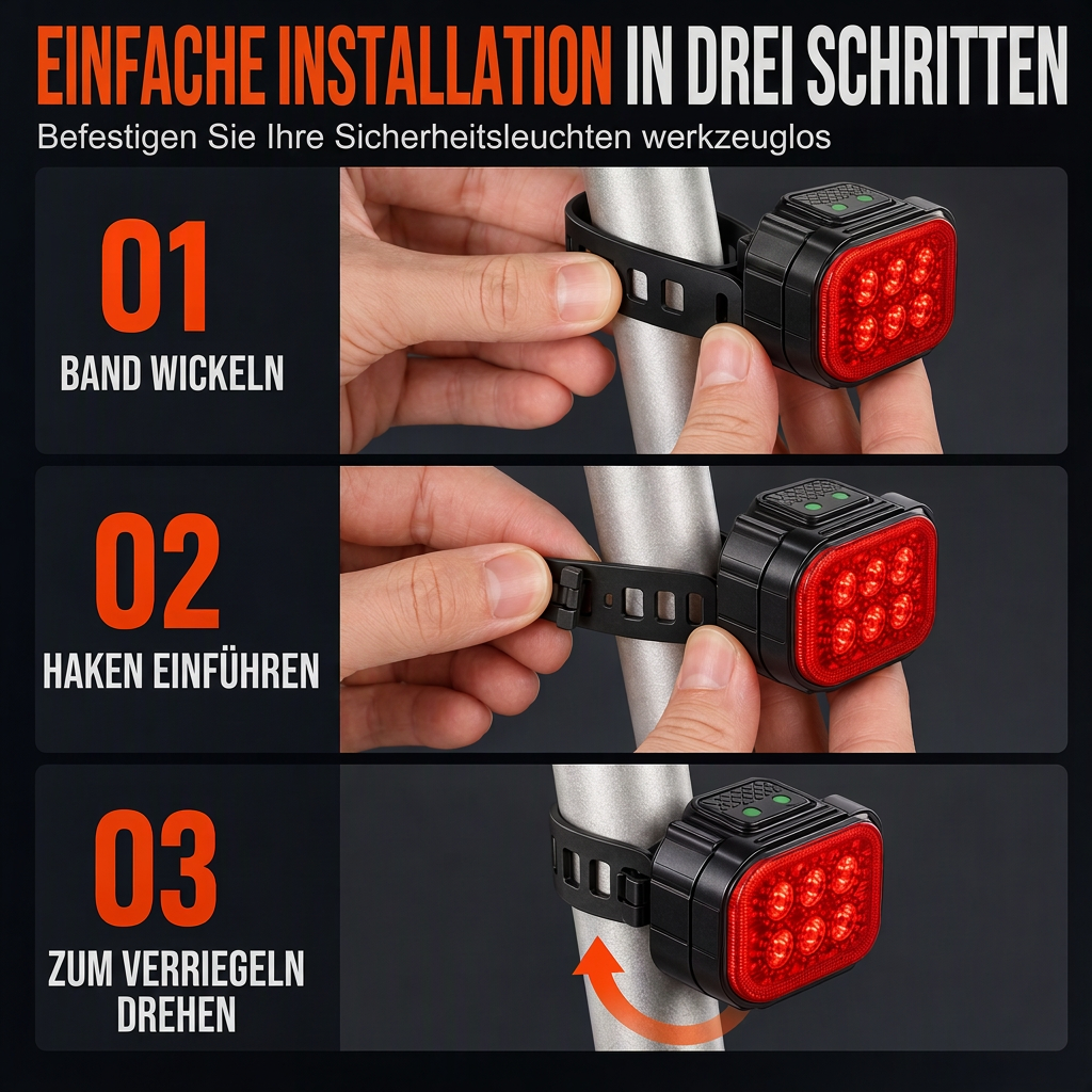 ⏳Begrenzte Zeit 50% Rabatt💥Helles Fahrradlicht-Set mit Frontscheinwerfer und Rücklicht für Nachtsicherheit Warnung Mountainbike Zubehör