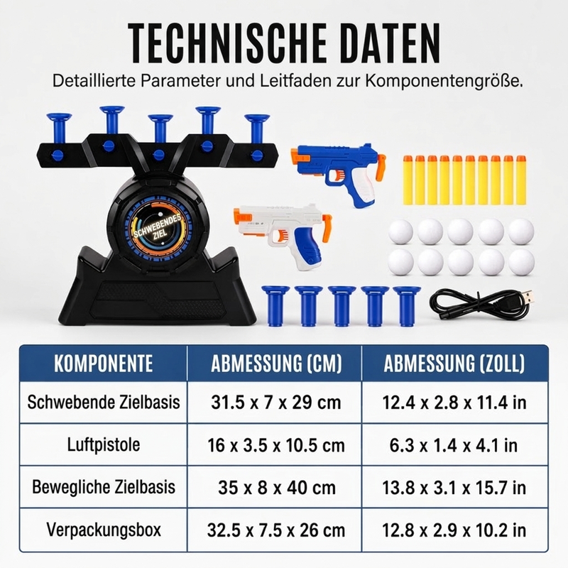 ⏳Begrenzte Zeit 50% Rabatt💥Elektrisches schwebendes Ball-Schießziel-Spielzeug mit USB-Stromversorgung