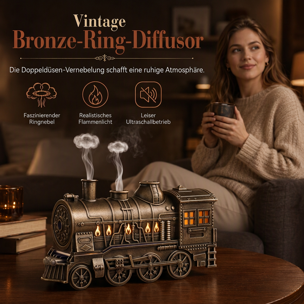 ⏳Begrenzte Zeit 50% Rabatt💥Retro-Zug Ultraschall-Luftbefeuchter mit Fernbedienung