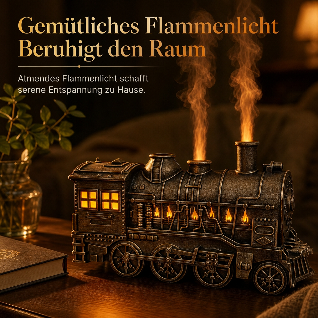 ⏳Begrenzte Zeit 50% Rabatt💥Retro-Zug Ultraschall-Luftbefeuchter mit Fernbedienung