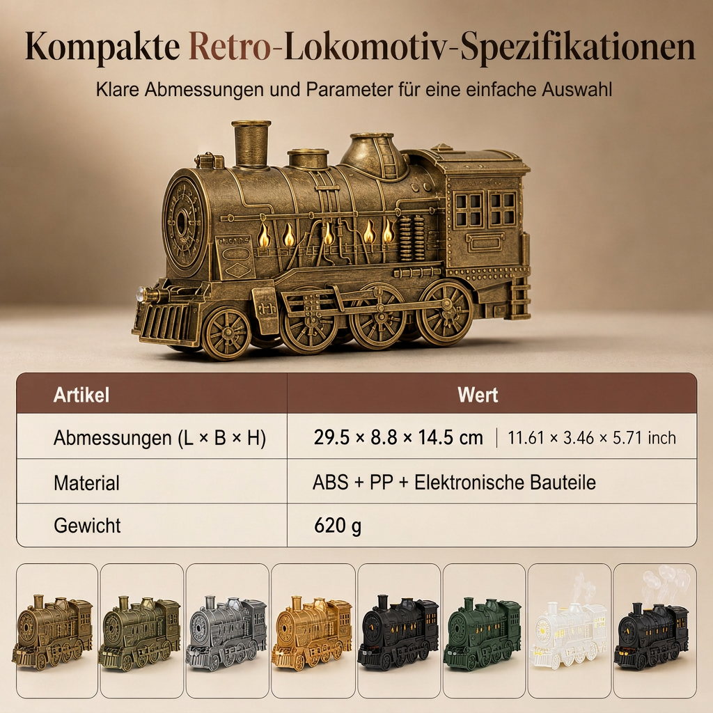 ⏳Begrenzte Zeit 50% Rabatt💥Retro-Zug Ultraschall-Luftbefeuchter mit Fernbedienung
