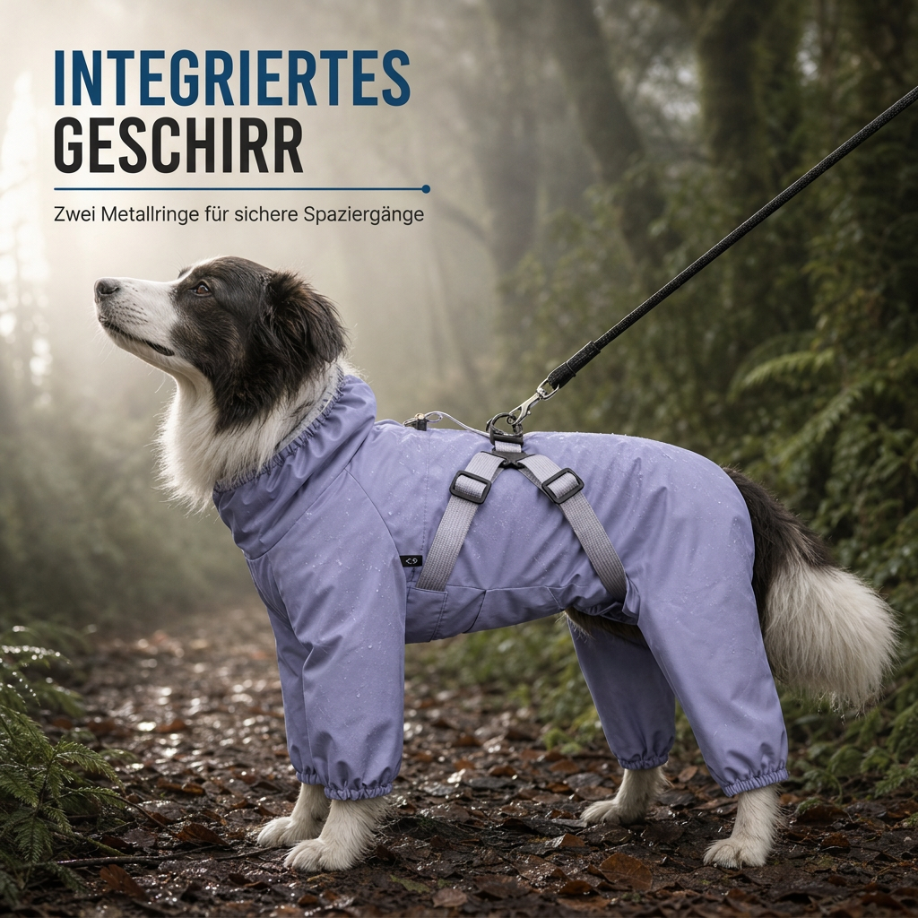 ⏳Begrenzte Zeit 50% Rabatt💥Leichter wasserabweisender vierbeiniger Hundemantel – reflektierend, mit Leinenbefestigung, für kleine und große Hunde