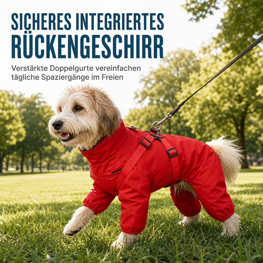 ⏳Begrenzte Zeit 50% Rabatt💥Leichter wasserabweisender vierbeiniger Hundemantel – reflektierend, mit Leinenbefestigung, für kleine und große Hunde