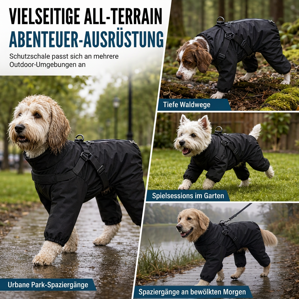 ⏳Begrenzte Zeit 50% Rabatt💥Leichter wasserabweisender vierbeiniger Hundemantel – reflektierend, mit Leinenbefestigung, für kleine und große Hunde