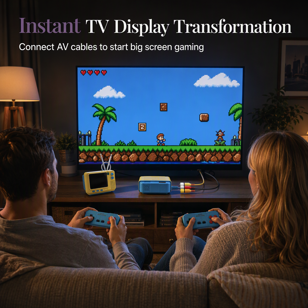 ⏳Begrenzte Zeit 50% Rabatt💥Klassische Retro Mini TV-Spielekonsole GV300S – Nostalgische kabellose Handheld-Konsole mit TF-Kartenversion