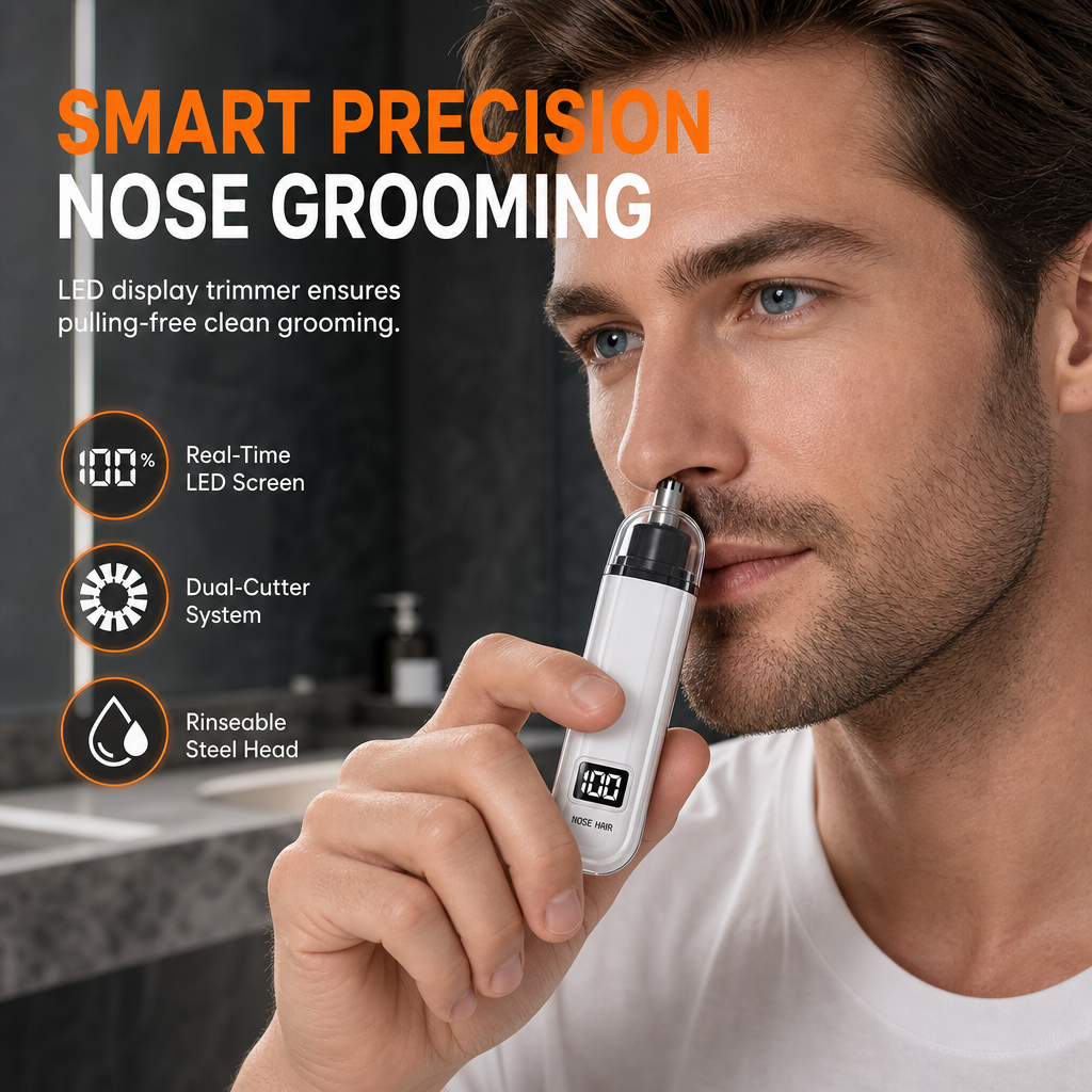 ⏳Begrenzte Zeit 50% Rabatt💥Aufladbarer Nasenhaartrimmer mit waschbarem Scherkopf – Elektrischer Grooming Clipper für Damen und Herren
