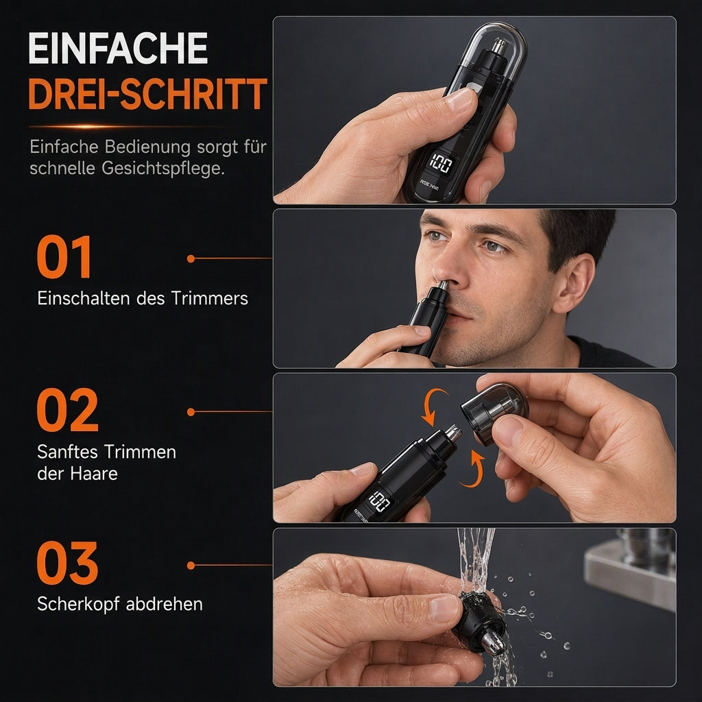 ⏳Begrenzte Zeit 50% Rabatt💥Aufladbarer Nasenhaartrimmer mit waschbarem Scherkopf – Elektrischer Grooming Clipper für Damen und Herren