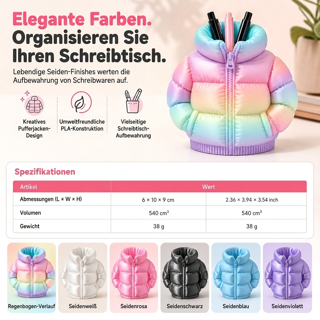 ⏳Begrenzte Zeit 50% Rabatt💥3D-gedruckter Puffer-Stiftehalter, auslaufsig abstrakter Desktop-Becher und Schreibwaren-Organizer für Studenten