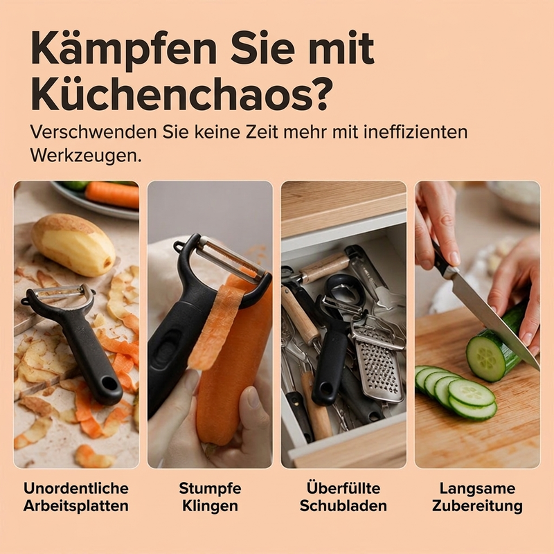 ⏳Begrenzte Zeit 50% Rabatt💥3-in-1 Gemüseschäler und -reibe mit Klingen aus 420 Edelstahl