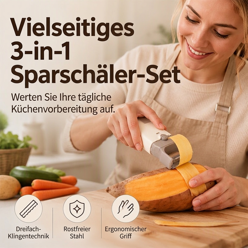 ⏳Begrenzte Zeit 50% Rabatt💥3-in-1 Gemüseschäler und -reibe mit Klingen aus 420 Edelstahl