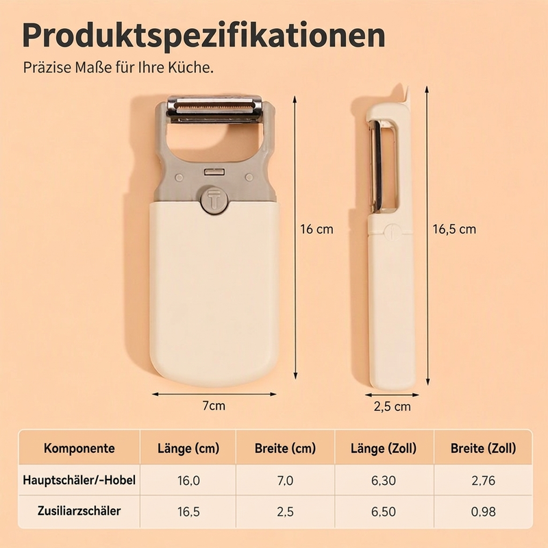 ⏳Begrenzte Zeit 50% Rabatt💥3-in-1 Gemüseschäler und -reibe mit Klingen aus 420 Edelstahl