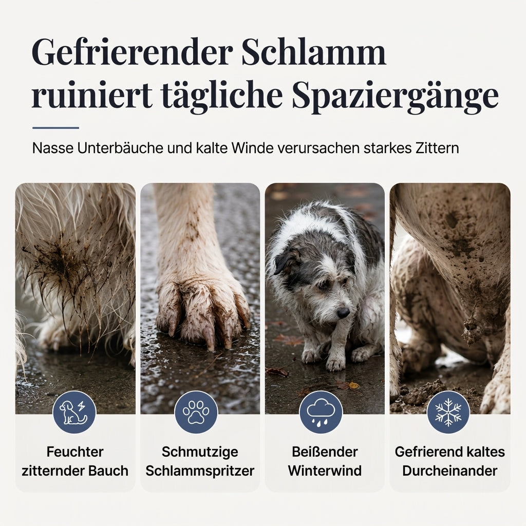 ⏳Begrenzte Zeit 50% Rabatt🐾 Wasserdichter Overall mit Vollabdeckung, gefüttert mit Fleece, dicker warmer vierbeiniger Mantel für Hunde im Winter