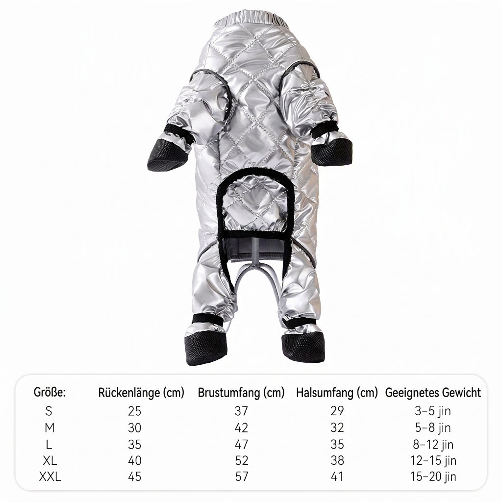 ⏳Begrenzte Zeit 50% Rabatt🐾 Wasserdichter Overall mit Vollabdeckung, gefüttert mit Fleece, dicker warmer vierbeiniger Mantel für Hunde im Winter