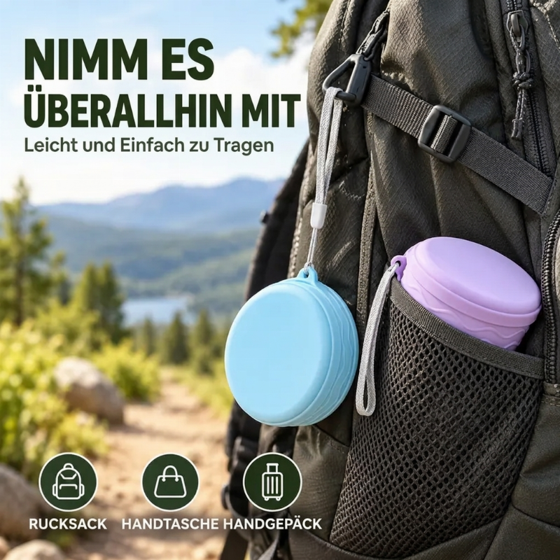 ⏳Begrenzte Zeit 50% Rabatt💥Tragbarer, zusammenklappbarer Reisebecher aus Silikon