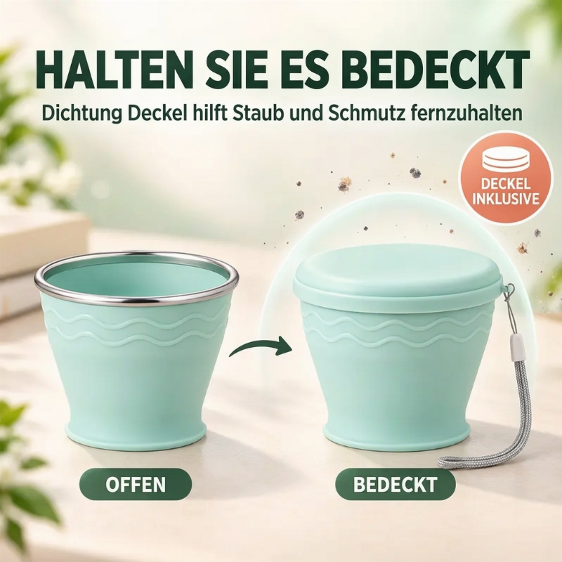 ⏳Begrenzte Zeit 50% Rabatt💥Tragbarer, zusammenklappbarer Reisebecher aus Silikon
