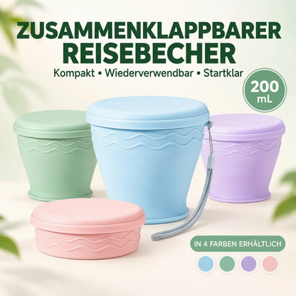 ⏳Begrenzte Zeit 50% Rabatt💥Tragbarer, zusammenklappbarer Reisebecher aus Silikon