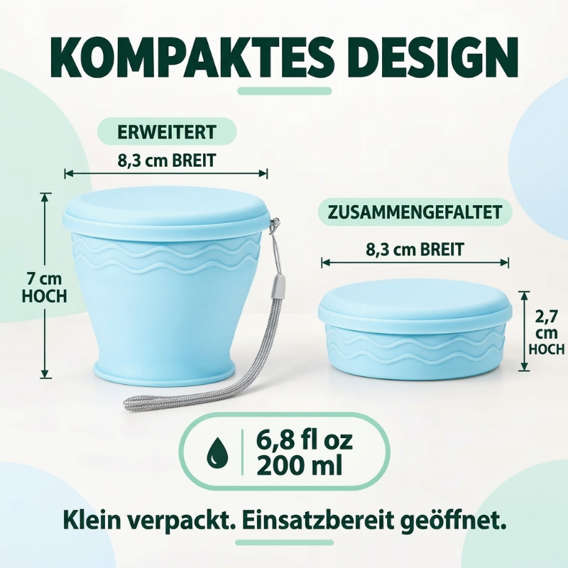 ⏳Begrenzte Zeit 50% Rabatt💥Tragbarer, zusammenklappbarer Reisebecher aus Silikon