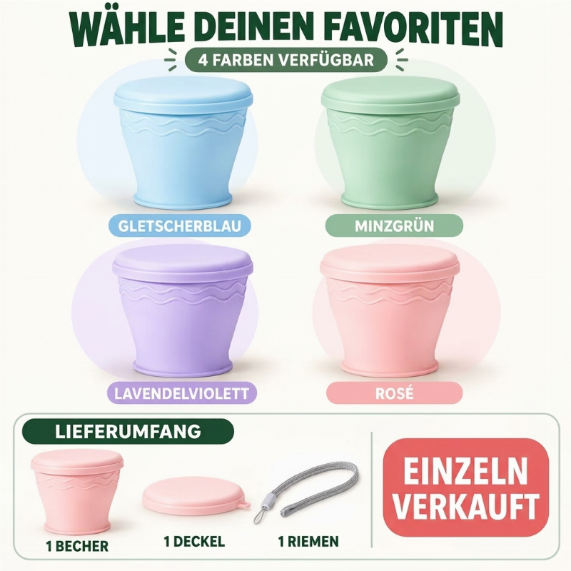 ⏳Begrenzte Zeit 50% Rabatt💥Tragbarer, zusammenklappbarer Reisebecher aus Silikon